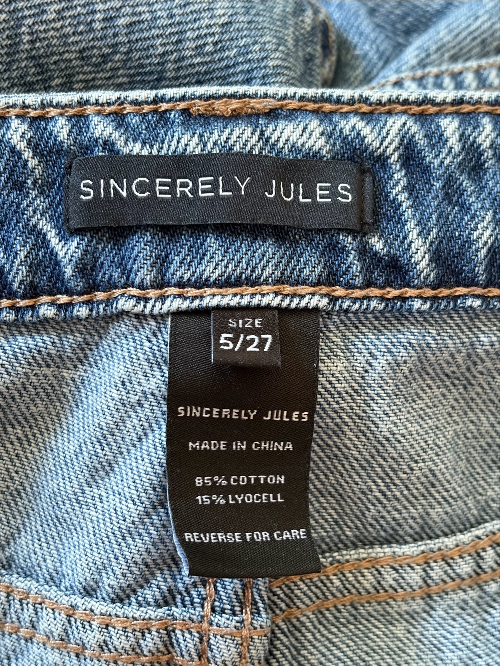Sincerely Jules 5/27 Mid Rise Baggy Wide Leg Jeans Y2K - Picture 2 of 8